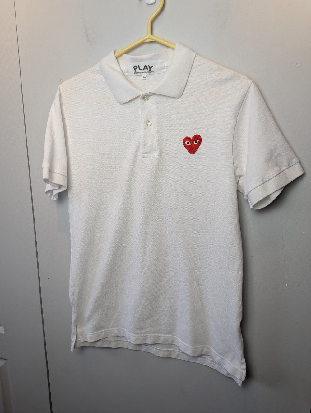 COMME DES GARÇONS Polo Shirt Size XL (i Guess For Kids) White Color